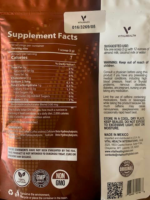 V-KETOKAFE - Dietary Supplement